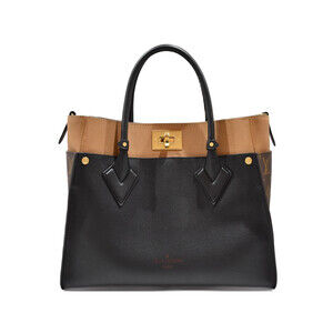 Louis Vuitton On My Side calf leather monogram Noir handbag tote shoulder strap